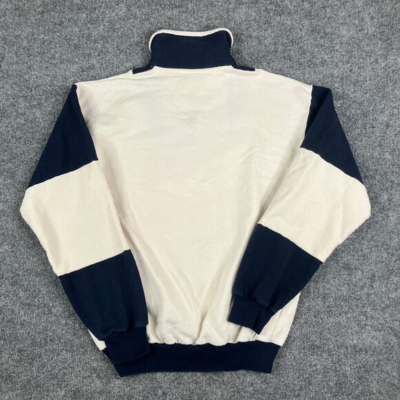 T’s By DC Pullover Mens L Beige Navy Washington DC Quarter Zip Vintage - Picture 7 of 8